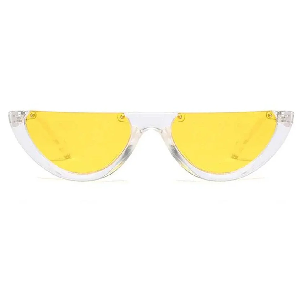 Retro Half Frame‎ Sunglasses Women Trendy Fashion Orange Lens Clear Frame